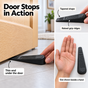 My House & Home Black Door Stops – 5 Pack