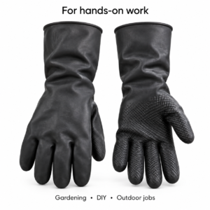 Black Heavy-Duty Work Gloves – Textured Grip Pair