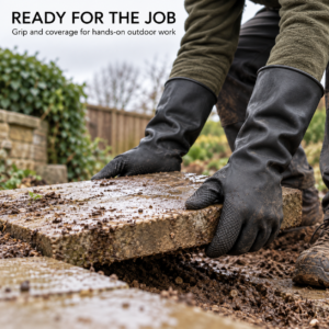 Black Heavy-Duty Work Gloves – Textured Grip Pair