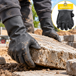 Black Heavy-Duty Work Gloves – Textured Grip Pair