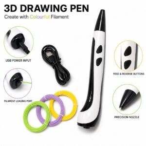 3D Printing Pen with LCD Display – Adjustable PLA/ABS Creative Drawing Pen