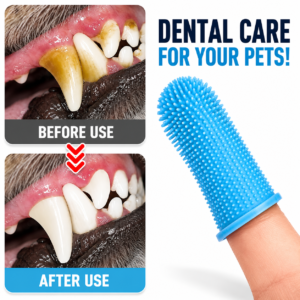 Silicone Pet Finger Toothbrush – Soft Brush with Storage Case