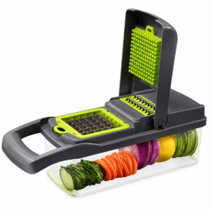 Vegetable Chopper & Mandoline Slicer – 12-in-1 with Container