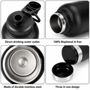 Insulated Dog Travel Bottle – 3-in-1 Bottle with 2 Detachable Bowls