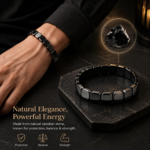 Men's Hematite Bead Bracelet – Minimalist Stretch Wristwear