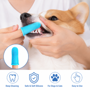 Silicone Pet Finger Toothbrush – Soft Brush with Storage Case