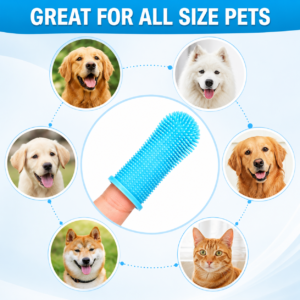 Silicone Pet Finger Toothbrush – Soft Brush with Storage Case