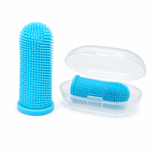 Silicone Pet Finger Toothbrush – Soft Brush with Storage Case