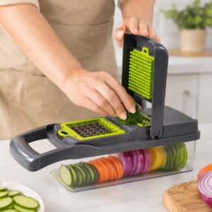 Vegetable Chopper & Mandoline Slicer – 12-in-1 with Container