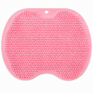 Pink Silicone Foot Scrubber Mat – Suction Shower Exfoliating Pad