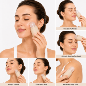 Silicone Facial Ice Mould – Reusable Cooling Face Massage Tool