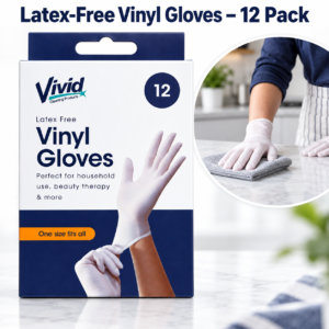 Latex-Free Vinyl Household Cleaning Gloves – 12-Pack Disposable Gloves