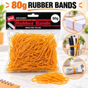 Natural Rubber Bands – 80g Bag for Office, Home & Packing