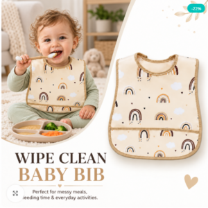 Wipe-Clean Feeding Bib – Lightweight Feeding & Messy Meal Bib