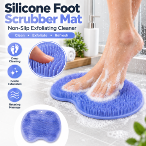 Silicone Foot Scrubber Mat – Blue & Purple Suction Shower Exfoliator