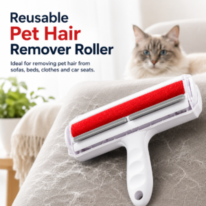 Two-Way Pet Fur Remover Roller – Reusable Furniture & Clothing Tool