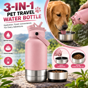 Portable Dog Water Bottles – 2-Pack Black & Pink