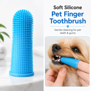 Silicone Pet Finger Toothbrush – Soft Brush with Storage Case