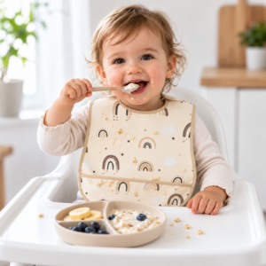 Wipe-Clean Feeding Bib – Lightweight Feeding & Messy Meal Bib