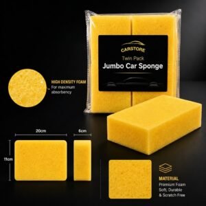 Jumbo Vehicle Wash Sponges – 2-Pack for Car Cleaning
