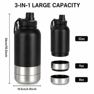 Portable Dog Water Bottles – 2-Pack Black & Pink