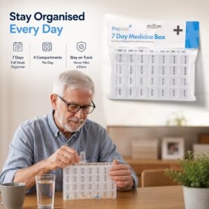 Weekly 7-Day Pill Organiser – 28-Compartment Weekly Tablet Storage Box