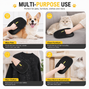 Washable Pet Fur Remover Mitt – Fur Cleaner for Fabric & Car Seats