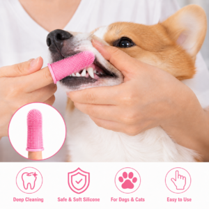 Silicone Finger Toothbrushes – 4-Pack for Dogs & Cats