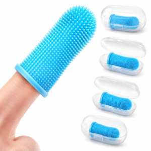 Silicone Pet Finger Toothbrush – Soft Brush with Storage Case