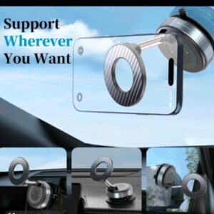 360° Vacuum Magnetic Phone Holder – Foldable Suction Mount for Smooth Surfaces
