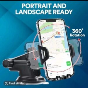 Quick-Release Car Phone Holder – Suction Dashboard & Windscreen Mount Black