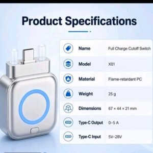 140W Multi-Connector Fast-Charging Adapter – Compact Silver Charging Hub