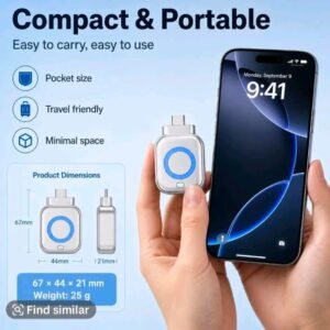 140W Multi-Connector Fast-Charging Adapter – Compact Silver Charging Hub