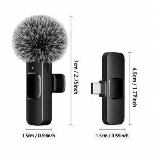 Dual Wireless Lavalier Microphone Kit – 2 Clip-On Mics with USB-C Receiver