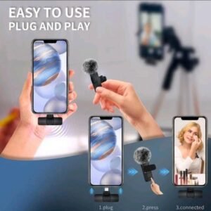 Dual Wireless Lavalier Microphone Kit – 2 Clip-On Mics with USB-C Receiver