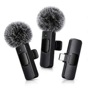 Dual Wireless Lavalier Microphone Kit – 2 Clip-On Mics with USB-C Receiver
