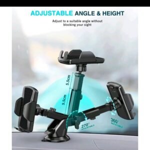 Quick-Release Car Phone Holder – Suction Dashboard & Windscreen Mount Black
