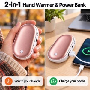 2-in-1 Rechargeable Hand Warmer & 5000mAh Power Bank – Portable Pocket Heater