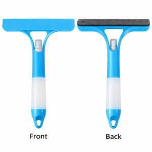 3-in-1 Spray Window Squeegee – Sponge, Spray Bottle & Rubber Wiper