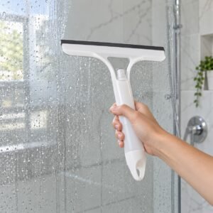 3-in-1 Spray Window Squeegee – Sponge, Spray Bottle & Rubber Wiper