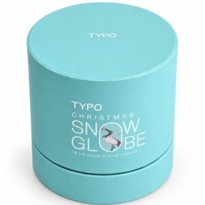 Festive Flamingo Snow Globe with Gift Box – 'Tis the Season' Christmas Decoration
