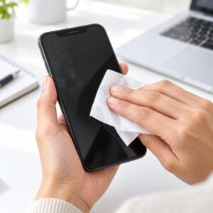 Smartphone & Screen Cleaning Wipes – 30 Individually Wrapped 70% IPA Wipes + Microfibre Cloth