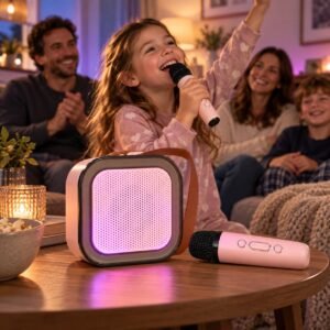 Wireless Karaoke Speaker Set with 2 Microphones – Rechargeable RGB Party Speaker