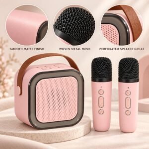 Wireless Karaoke Speaker Set with 2 Microphones – Rechargeable RGB Party Speaker