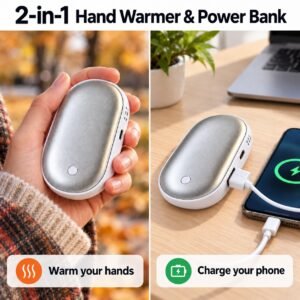 2-in-1 Rechargeable Hand Warmer & 5000mAh Power Bank – Portable Pocket Heater