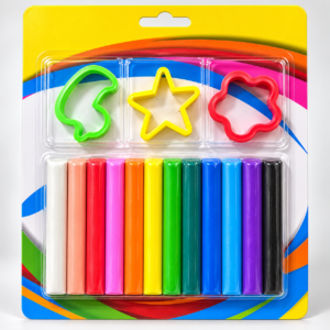 12 Colour Modelling Clay Set – Kids Creative Craft Pack with Shape Cutters