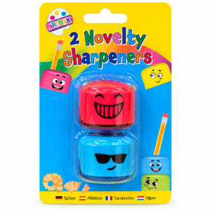 Novelty Pencil Sharpeners – 2-Pack Character Face Designs