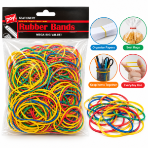 Multicolour Rubber Bands – 80g Mixed Colour Bag