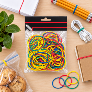 Multicolour Rubber Bands – 80g Mixed Colour Bag
