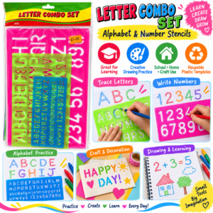 Letter & Number Stencil Set – Reusable Alphabet and Number Templates